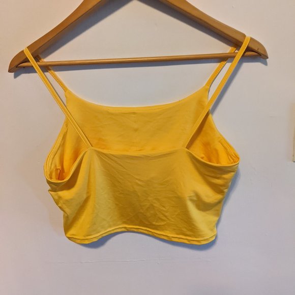 Yellow spaghetti strap bralette crop tank top - Picture 3 of 3